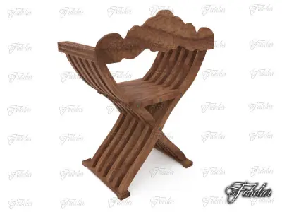 Savonarola chair Free low-poly 3D model