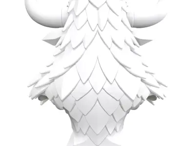 Cyber Bison  Futuristic Mecha Bison Bust 3D print model
