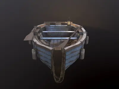 Old Fishing Boat Low-poly 3D model