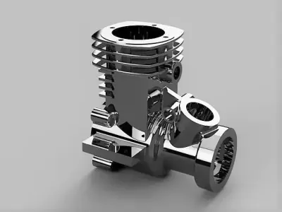 2 stroke engine block 3D model