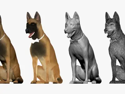 001266 smiling dog with butterfly 3D model