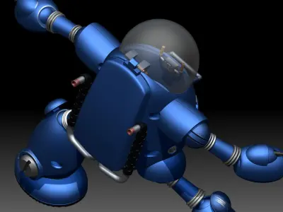 Red Ribbon Army Robot model kit articulate 3D print model