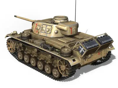 PzKpfw III - Ausf J - DAK - 1 3D model