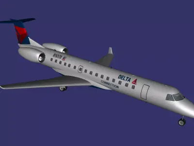 Embraer ERJ 145 Free low-poly 3D model