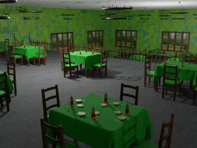 Restaurant Low-poly 3D model