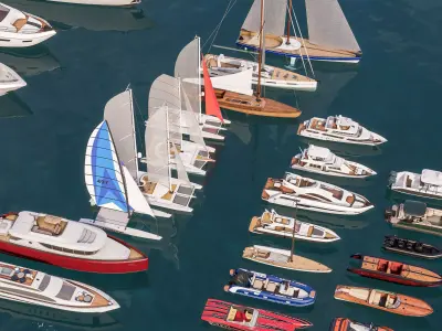 Yacht boat cruise collecttion 5 3D model