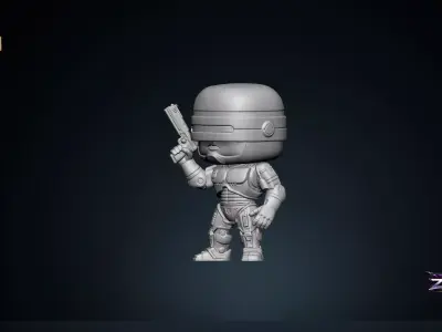 RoboCop STL Funko Style Cyborg Figure 3D Printable Model 3D print model