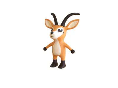 High-Quality 3D Cute Antelope for Games 3D  Low-poly 3D model