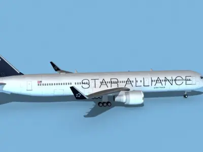 Boeing 767-400 Star Alliance 3D model