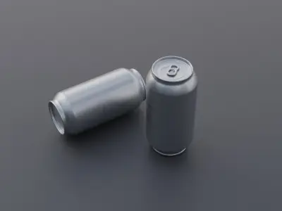 Cans Bottle Low-poly 3D model