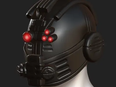 Helmet scifi fantasy futuristic military combat  Low-poly 3D model