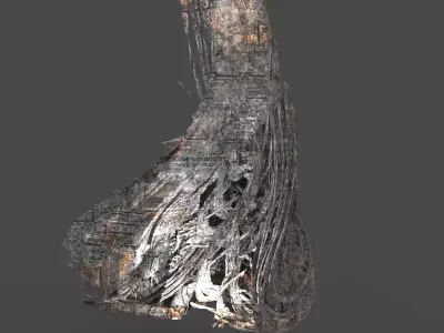 Sci fi alien exhaust funnels webs 3D model