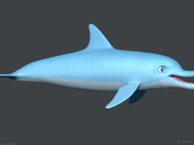 Stylized Cartoon Dolphin 3D model