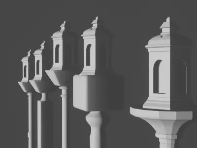 Historic Oakland Iron Street Light pole 3D print model