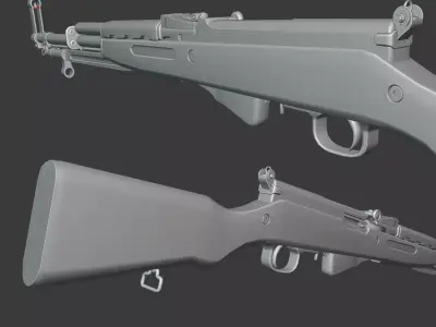 SKS Carbine Low-poly 3D model