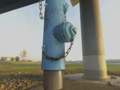  Blue Fire Hydrant VAG - Version 2 - Rusty 1 Low-poly 3D model