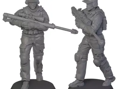 USA modern soldier 4 3D print model
