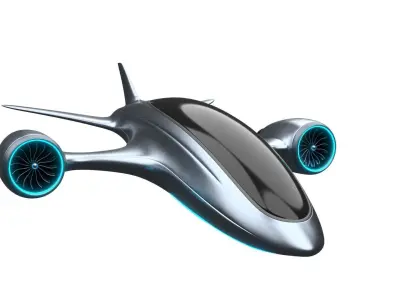 electric hybrid aircraft 3D model