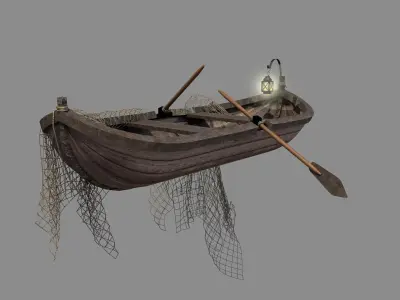 Medieval Fishing Boat 3D model