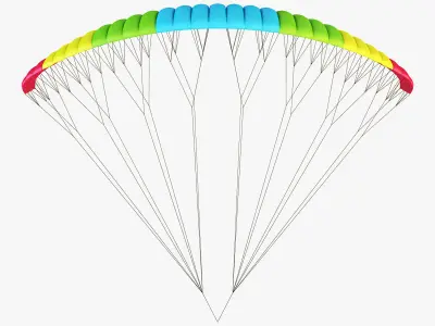 Paraglider v 2 Colorful Parachute 3D model