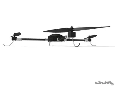 Quadcopter drone with propellers 3D model