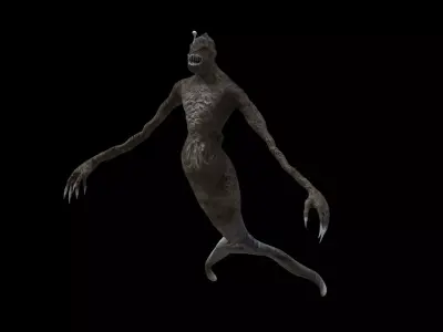 Abyssal monster Low-poly 3D model