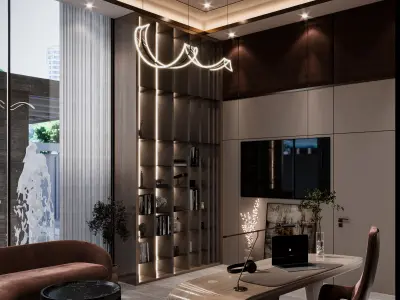 Private Villa Office Design 3D model