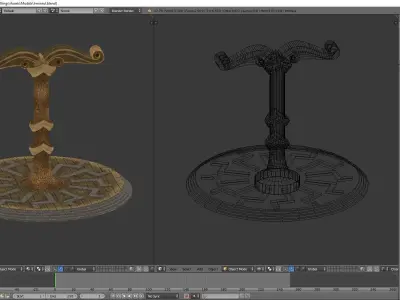Irminsul in Black sun base Low-poly 3D model