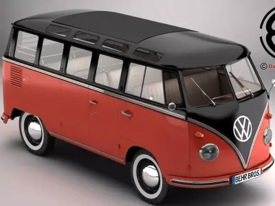 Volkswagen Type 2 Samba 1959 3D model