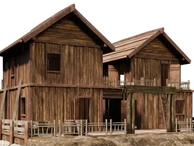 Old Lake House 27 PBR 4K GameReady Low-poly 3D model