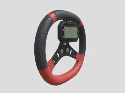 Steering Wheel KZ Karts Low Poly PBR Realistic Low-poly 3D model