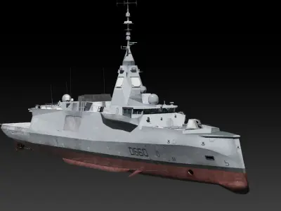 FDI frigate FS Amiral Ronarch Low-poly 3D model