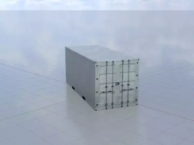 Shipping-Container light gray 20ft Low-poly 3D model