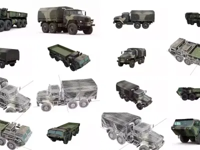 18 Vintage Military Transport Trucks Pack 18 Army Logistics