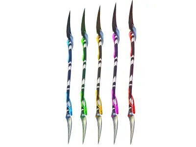 a set of cutting weapons - spear Low-poly 3D model