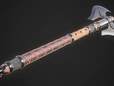 Medieval Axe 01 Low-poly 3D model