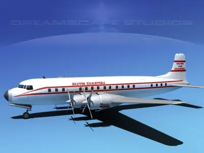 Douglas DC-7C Destin Charters 3D model