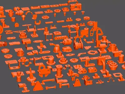 Kitbash 150 Mechanical and Industrial Parts 3D model