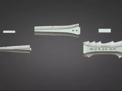 Lich King - Frostmourne v2 - blade support files 3D print model