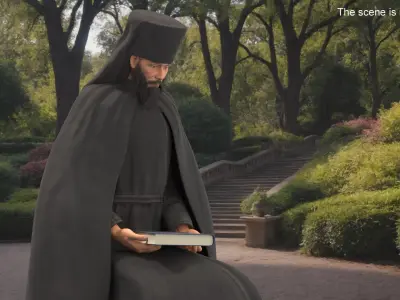 Orthodox Monk Fully Dressed Rigged 3D model
