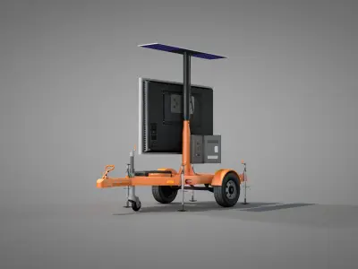 Trailer Message Sign 3D Model 3D model