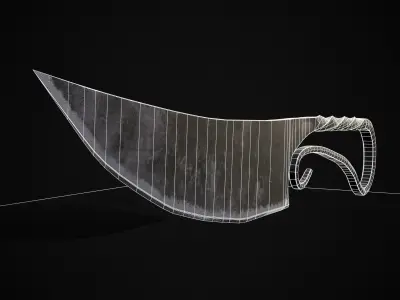 Medieval Iron Twisted Dagger Low-poly 3D model