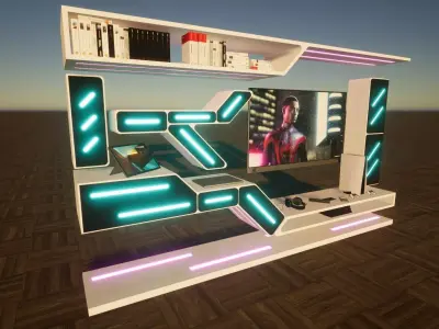 Estante de TV moderno estilo futurista Free 3D model