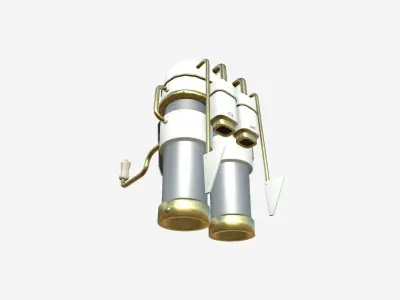 Jetpack C05 White Gold - SciFi Character Design Low-poly 3D model