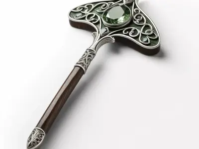Fantasy Gemstone Ceremonial Axe 3D model