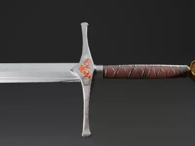 Medieval Longsword Low-poly 3D model buy