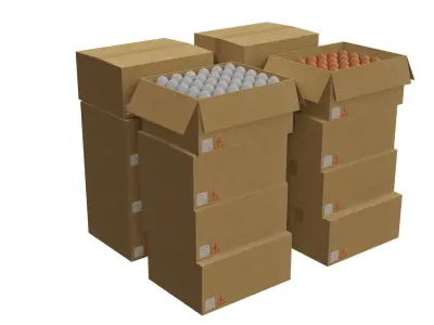 Egg box - supermarket Low-poly 3D model