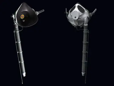 Oxygen mask for jet pilots 3D model