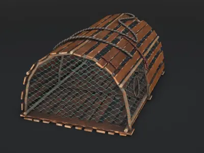 Crab Trap 01 Low-poly 3D model