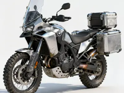 Realistic Adventure Touring Motorcycle 3d model Low-poly 3D model